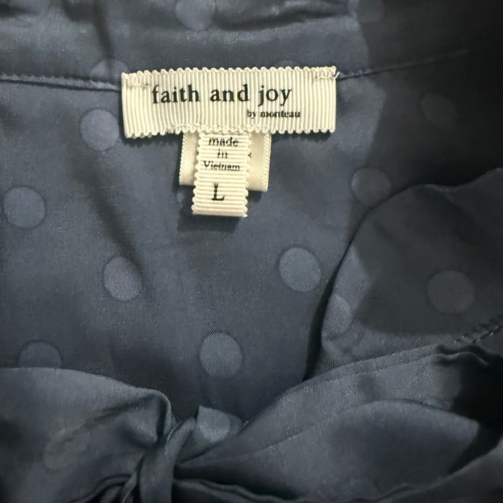 Faith and Joy Blue Polka Dot Blouse - Picture 3 of 5